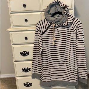 Striped Double hood sweatshirt
